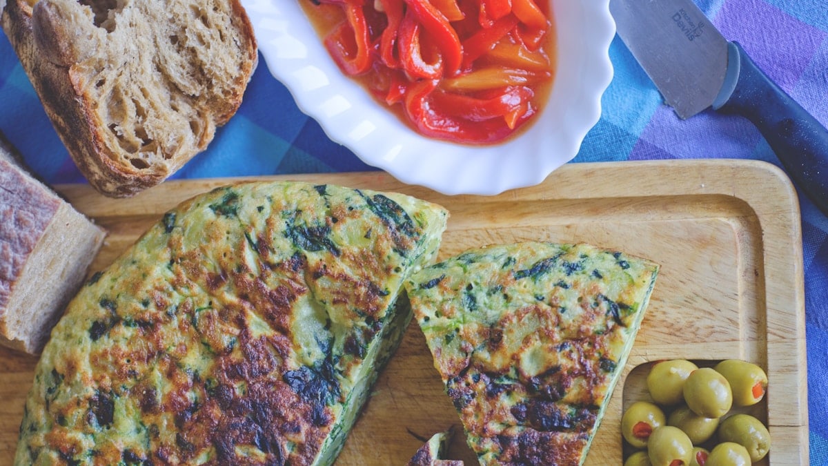 Spanish spinach and potato omelette